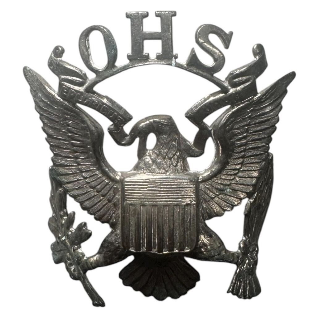 Vintage US Army Ordnance Corps SOHS Cap Badge Eagle Insignia Military WWII Era